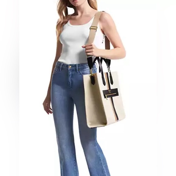 Michael Kors Handbag Kempner Large North South Tote Black Camel AUTHENTIC NWT - Picture 7 of 11